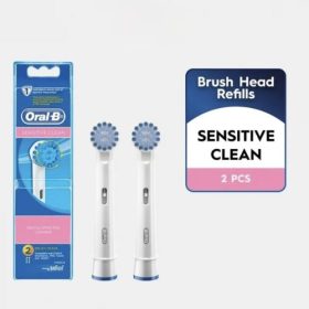 Oral-B Sensitive Clean Replacement Toothbrush Heads, White, Pack of 2