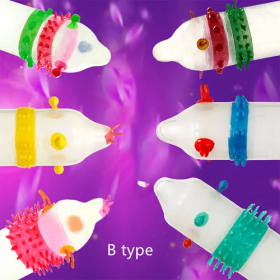 BOB Spike Special Shaped Fun Red B Type Condom - 1 Condom