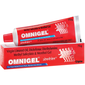 Cipla Omnigel Gel For Fast Relief From Pain, Sprain & Strain 75g