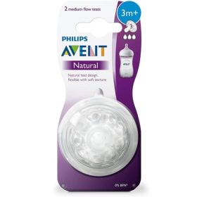 Avent Natural 2 Medium Flow Teats 3 Months+