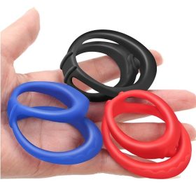 Silicone Dual Cock Ring used in Testicle Glans Scrotum for a Harder Erection