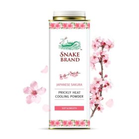 Snake Brand Japanese Sakura Prickly Heat Cooling Powder Soft & Smooth 280g