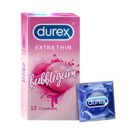 Durex Extra Thin Bubblegum Flavoured Condoms - 12Pcs Pack