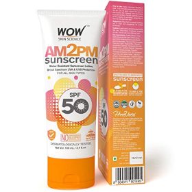 WOW Skin Science AM2PM Sunscreen SPF50 Water Resistant Sunscreen Lotion 100ml