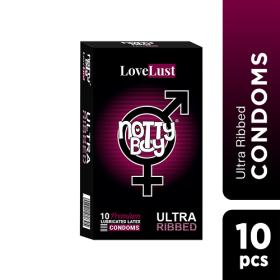 NottyBoy LoveLust Lubricated Latex Condom - 10 Piece