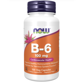Now Foods Vitamin B-6 100 mg 100 Veg Capsules