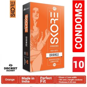 Skore Orange Flavoured Condoms (10`s Pack)