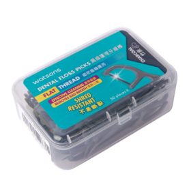 Watsons Dental Floss Picks Round Thread Charcoal 50 pieces
