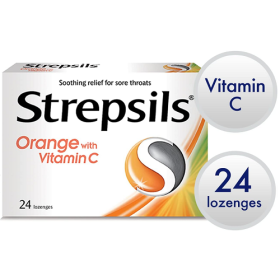 Strepsils Orange + Vitamin C Lozenges 24 Pcs