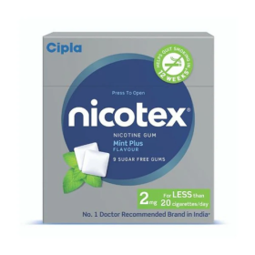 Cipla Nicotex Nicotine Gum Mint Plus Flavour 2mg