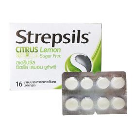 Strepsils Citrus Lemon Sugar Free 16 Lozenges for Relief Sore Irritated Throat