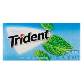 Trident Mint Bliss Flavor Sugar Free Gum X 14 Soft Gum